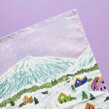 Winter Village Luxury Cotton Tea Towel, 2 of 5