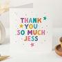 Colourful Personalised Thank You Card Thank You So Much, thumbnail 1 of 4