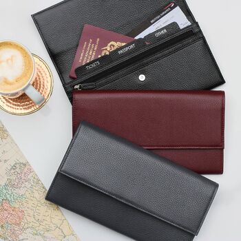Recycled Personalised Luxury Leather Travel Wallet, 2 of 4