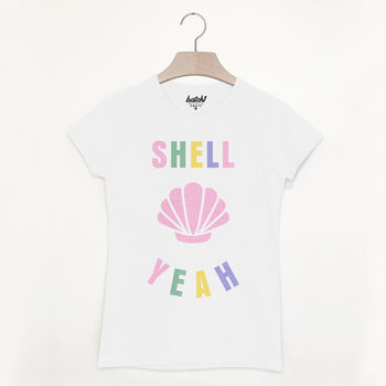 Shell Yeah Women's Beach Slogan T Shirt, 3 of 3