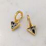 'The Triangle' Dalmatian Jasper Gold Plated Earrings, thumbnail 2 of 6