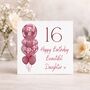 Daughter 16th Personalised Birthday Card Sixteen Cherry Balloons, thumbnail 1 of 4