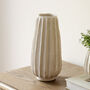 Natural And White Ribbed Vase, thumbnail 2 of 3