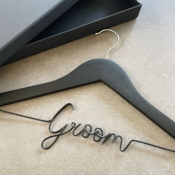 Personalised Wedding Suit Hanger – Groom Gift In Luxury Gift Box, 6 of 9