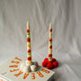 Pumpkin And Mushroom Hand Painted Candle W/ Flower Candle Holder Gift Set, thumbnail 2 of 5