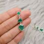 Green Onyx Multi Shape Stone Sterling Silver Earrings, thumbnail 9 of 10