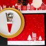 Christmas Table Place Mats Red Village Four Pack, thumbnail 4 of 5