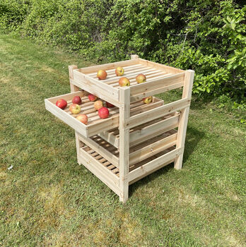 Traditional Five Drawer Wooden Apple Storage Racks Set Of Two, 9 of 9