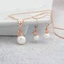 Pearl Necklace And Earrings With Rose Gold Plated Star, thumbnail 2 of 7