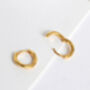 Classic Gold 10mm Wavy Huggie Hoop Earrings, thumbnail 4 of 8