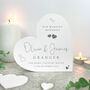 Personalised Wedding Script Text White Freestanding Heart, thumbnail 3 of 6