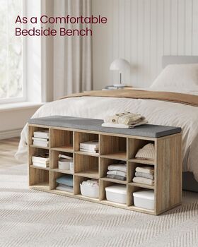 Shoe Rack Bench Fifteen Open Storage Compartments, 4 of 12