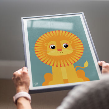 Personalised Kids Lion Art Print, 3 of 7