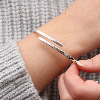 Personalised Sterling Silver Or Gold Open Bangle, 5 of 7