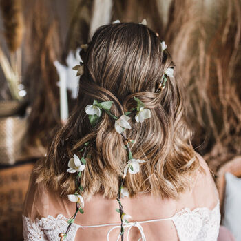 Alana Ivory Blossom Wedding Hair Vine Accessory, 4 of 5