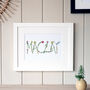 Personalised Flowers Family Name Print, thumbnail 1 of 3