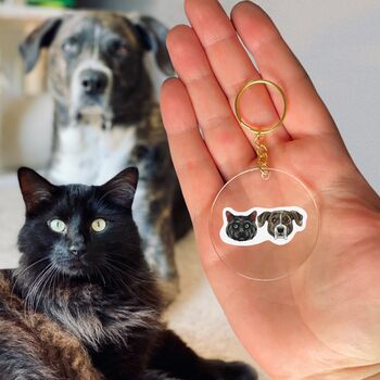 Personalised Cat Face Portrait Keyring, Cat Lover Gift, 2 of 11
