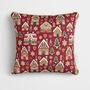 Red Gingerbread House Christmas Cushion, thumbnail 2 of 7