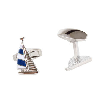 Personalised Engravable Sailing Yacht Cufflinks, 6 of 6