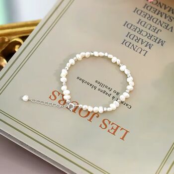 Isabel Ivory Silver Pearl Jewel Ball Gift Bracelet, 2 of 5