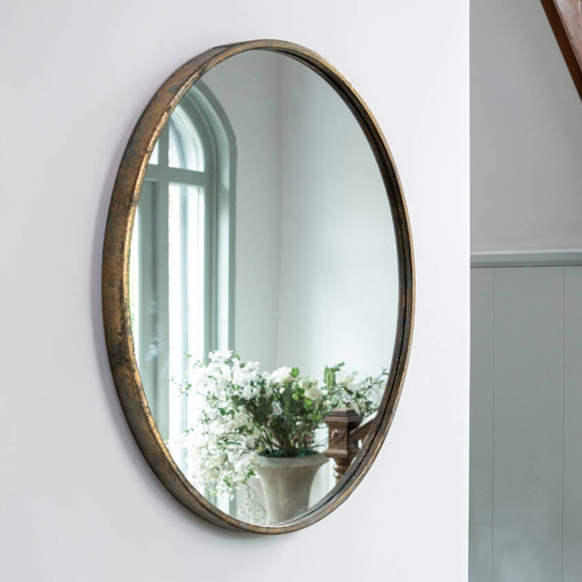 Antique Brass Round Mirror By Lime Tree London Notonthehighstreet Com   Original Antique Brass Round Mirror 