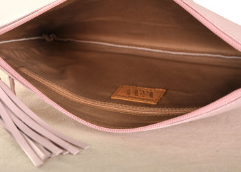 Smooth Leather Clutch In Pale Pink, 4 of 4