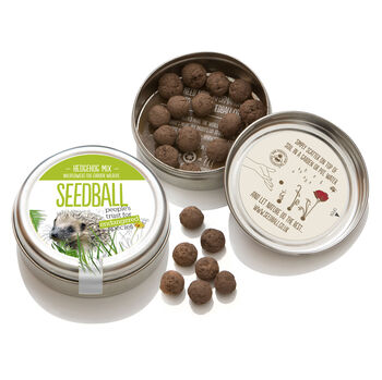 Hedgehog Seedball Wildflower Seed Ball Mix Tin, 2 of 10