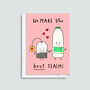 Cute Tea Themed Valentine's Day Card, thumbnail 3 of 3