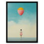 Party For One Girl With Balloon Simple Wall Art Print, thumbnail 5 of 6