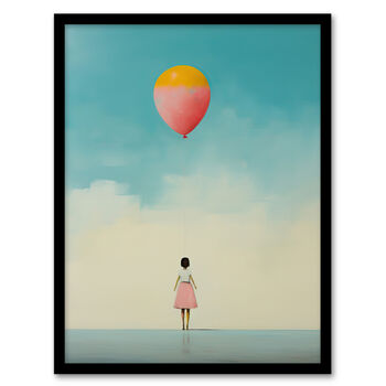 Party For One Girl With Balloon Simple Wall Art Print, 5 of 6