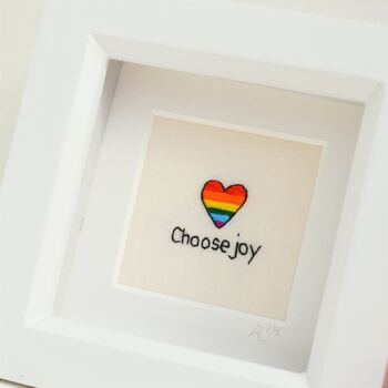Rainbow Choose Joy Original Hand Embroidery Art, 2 of 4