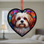 Lhasa Apso Stained Glass Effect Heart Suncatcher, thumbnail 4 of 5