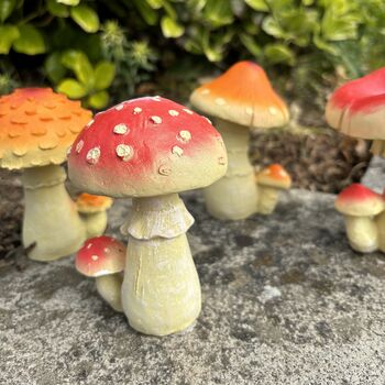 Set Of Four Mushroom Garden Decorations, 6 of 8