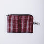 Tie And Dye Grey And Maroon Silk Zipped Pouch Bag, thumbnail 3 of 4
