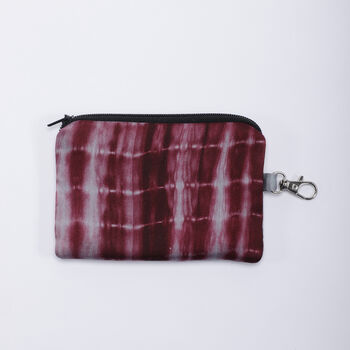 Tie And Dye Grey And Maroon Silk Zipped Pouch Bag, 3 of 4