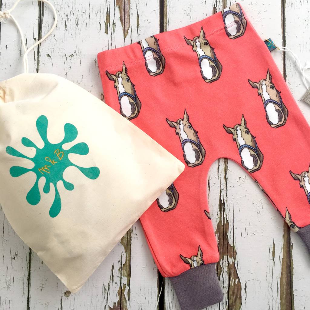 Horse Baby Leggings, Organic Baby Leggings By Maebelle And Bo Ltd