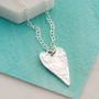 Silver Textured Heart Handmade To Order Necklace, thumbnail 2 of 9
