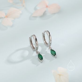 Extra Tiny Marquise Cz Huggie Hoop Earrings, 5 of 12