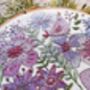 'Birdsong' Floral Linen Panel Embroidery Pattern Design, thumbnail 8 of 10