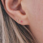 Mini Sterling Silver Pink Flower Stud Earrings, thumbnail 1 of 8