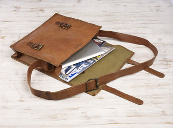 Personalised Leather Satchel Messenger Bag, 11 of 12