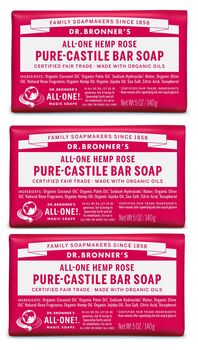 Dr Bronner's Rose Soap Bar 140g, 2 of 2