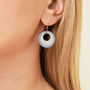 Cream And Blue Circular Earrings, thumbnail 4 of 6