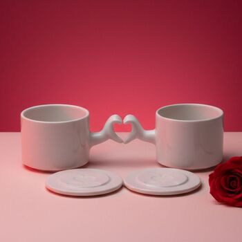Heart Gesture Handmade Cup Set Of Two, 3 of 6