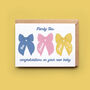 'Ribbon Bows' Customised New Baby Card, thumbnail 1 of 2