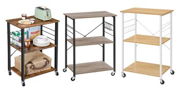 Kitchen Trolley Shelf Rolling Microwave Stand, 6 of 6