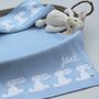 Personalised Knitted Bunny Baby Blanket, thumbnail 1 of 11