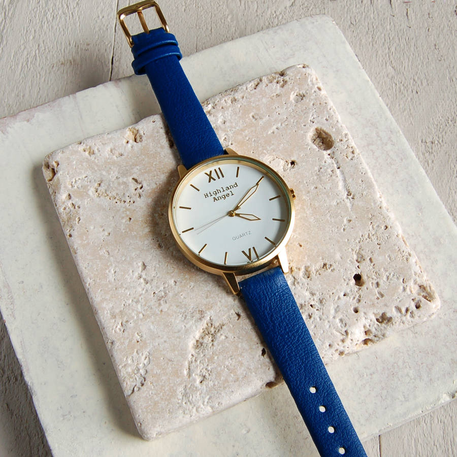 Ladies Watch With Leather Strap By Highland Angel Ladies Watch With Leather Strap