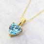 Blue Topaz December Birthstone Love Heart Necklace, thumbnail 1 of 5