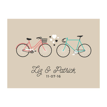 Personalised Bikes Wedding Or Anniversary Gift Print, 3 of 5